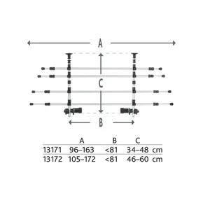 Rács az autó rakteréhez 3 rész sz.96-163cm, h.34-48cm ezüst